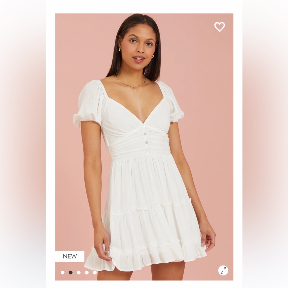 Altar’d State White Short Sleeve Mini Dress